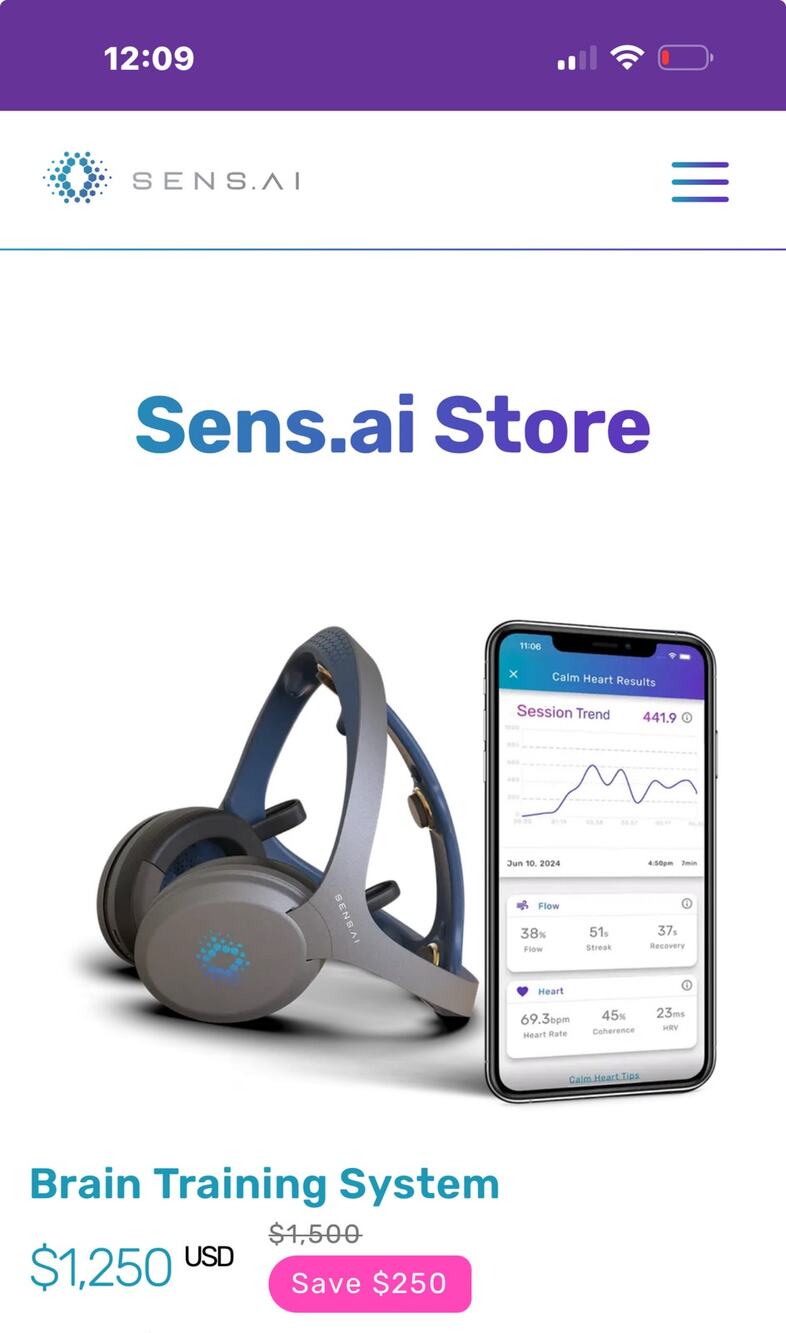 Sens.ai BrainTraining System — Complete brain training device/system
